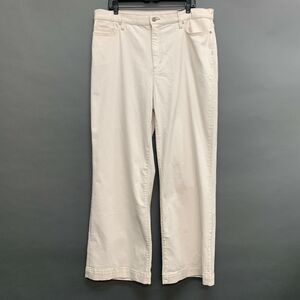 Lands' End Women's Pants Size 18 Ivory High Rise Wide Leg NWT